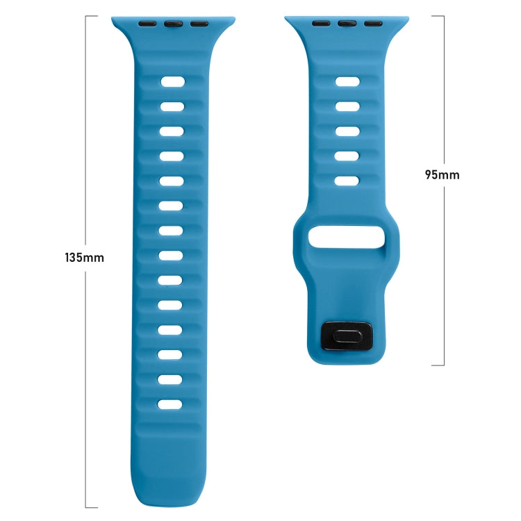 For Apple Watch Ultra 49mm Square Buckle Stripes Silicone Watch Band(White)