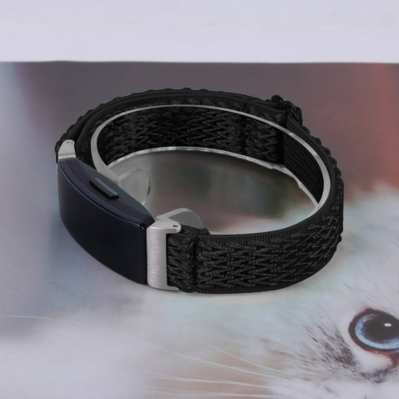 For Fitbit Inspire 3 Buckle Wave Braided Nylon Watch Band(Black)