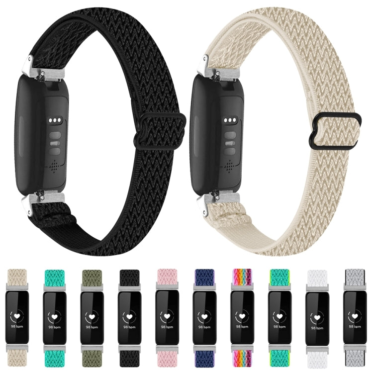 For Fitbit Inspire 3 Buckle Wave Braided Nylon Watch Band(Army Green)