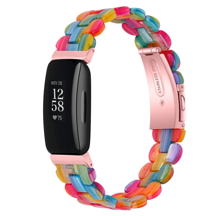 For Fitbit Inspire 3 Oval Resin Replacement Watch Band(Rainbow)