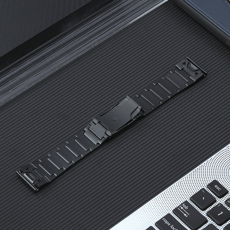 For Garmin Forerunner 965/955/945/935 22mm Quick Release Five Bead Titanium Steel Watch Band(Black)