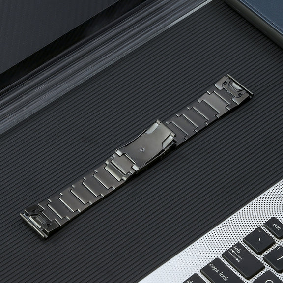For Garmin Forerunner 965/955/945/935 22mm Quick Release Five Bead Titanium Steel Watch Band(Grey)