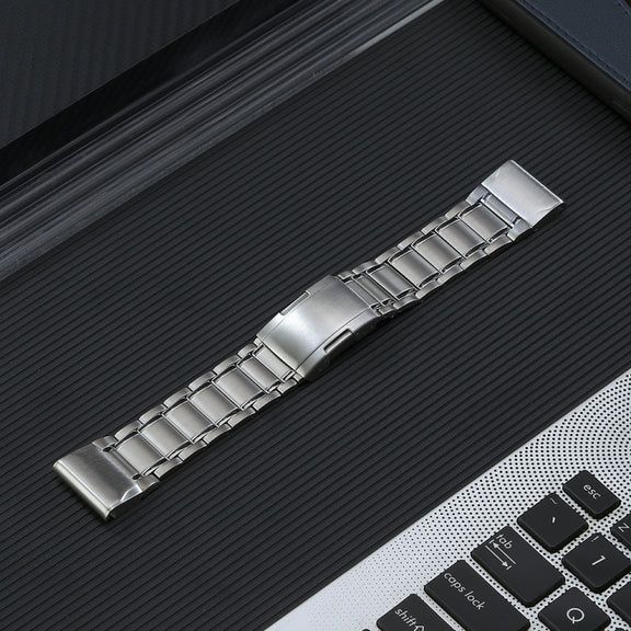 For Garmin Forerunner 965/955/945/935 22mm Quick Release Five Bead Titanium Steel Watch Band(Silver)