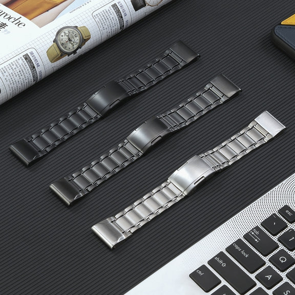 For Garmin Forerunner 965/955/945/935 22mm Quick Release Five Bead Titanium Steel Watch Band(Grey)