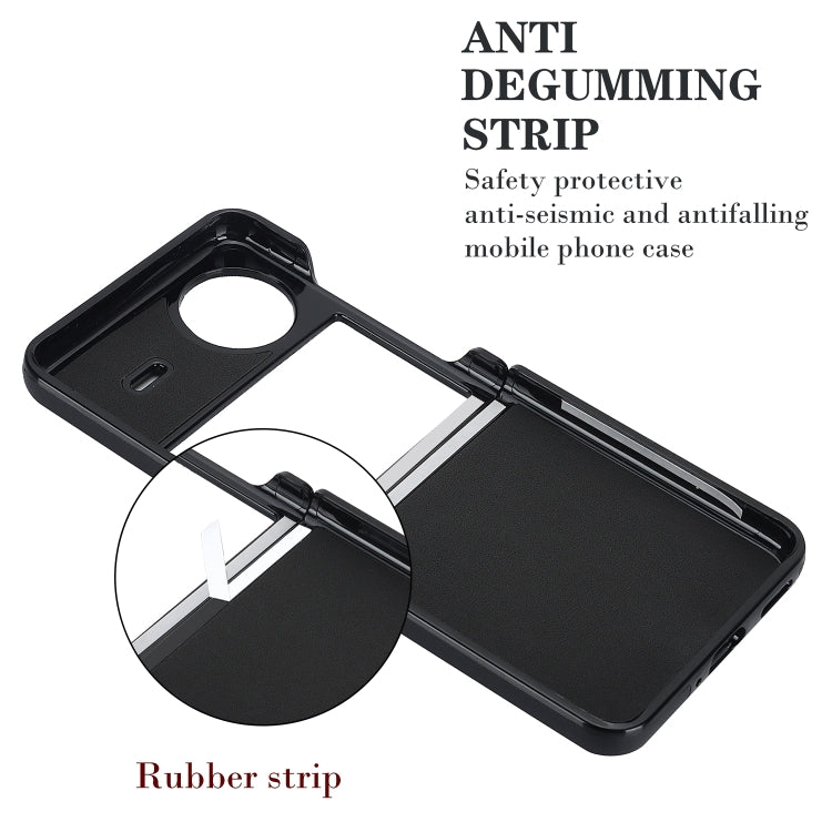 For vivo X Flip Rhombic Microfiber Folding Phone Case(Black)
