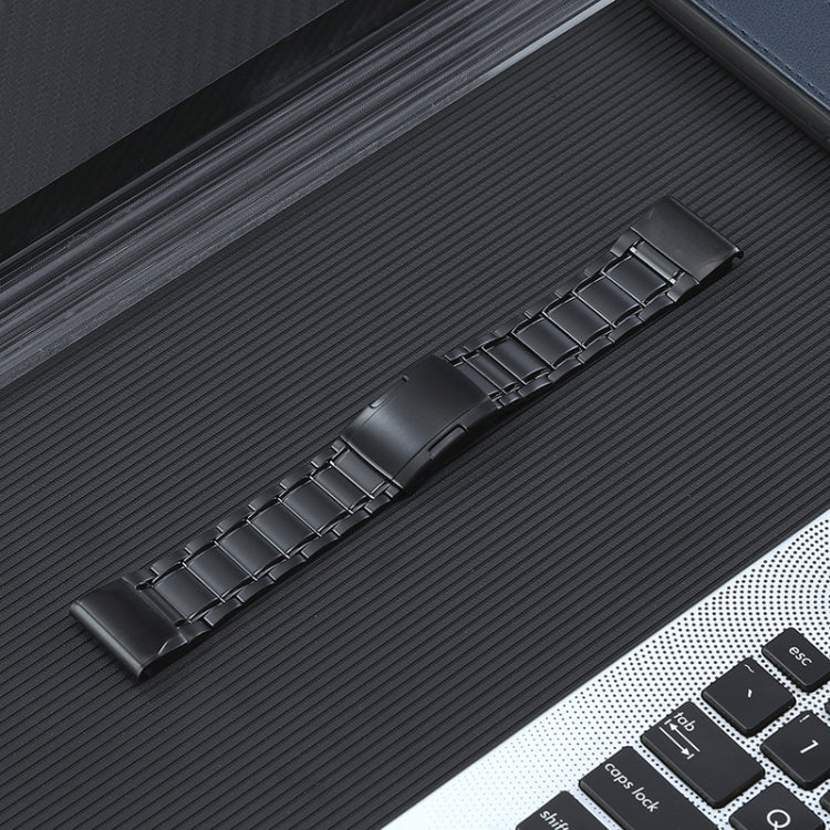 For Garmin Tactix 7 Pro/Fenix 7X/6X Pro 26mm Quick Release Five Bead Titanium Steel Watch Band(Black)
