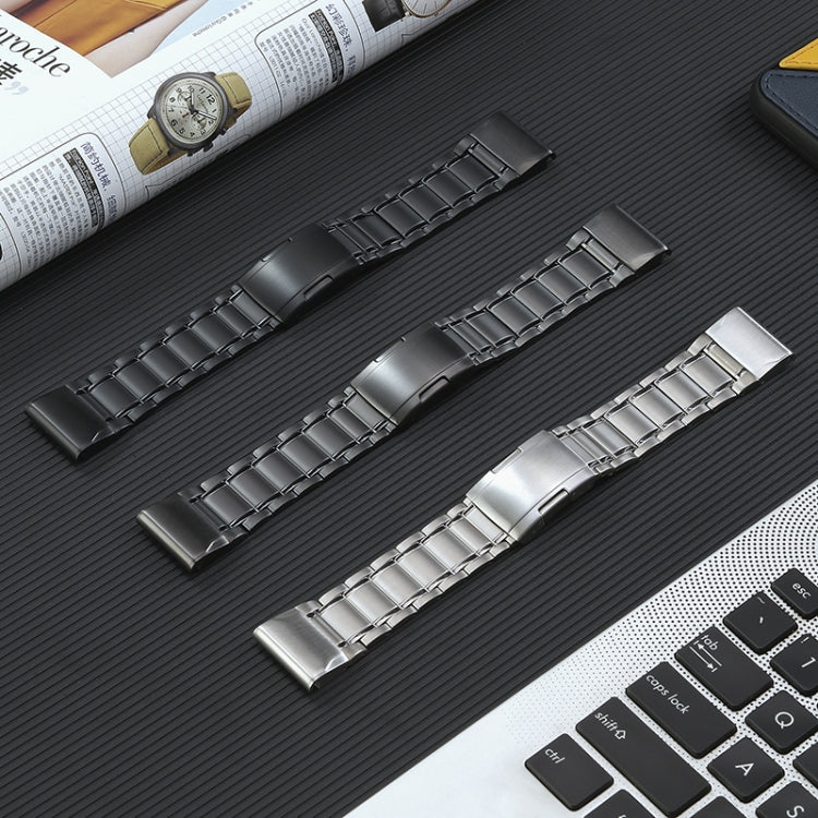 For Garmin Tactix 7 Pro/Fenix 7X/6X Pro 26mm Quick Release Five Bead Titanium Steel Watch Band(Silver)