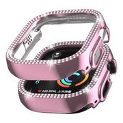 For Apple Watch Ultra 2 / Ultra 49mm Double Row Diamond Hollow PC Watch Case(Pink)