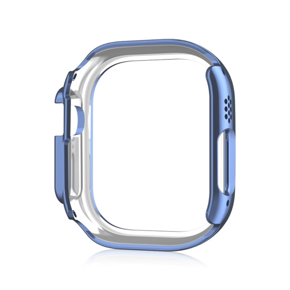For Apple Watch Ultra 2 / Ultra 49mm Double Row Diamond Hollow PC Watch Case(Blue)