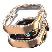 For Apple Watch Ultra 2 / Ultra 49mm Double Row Diamond Hollow PC Watch Case(Rose Gold)