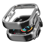 For Apple Watch Ultra 2 / Ultra 49mm Double Row Diamond Hollow PC Watch Case(Black)