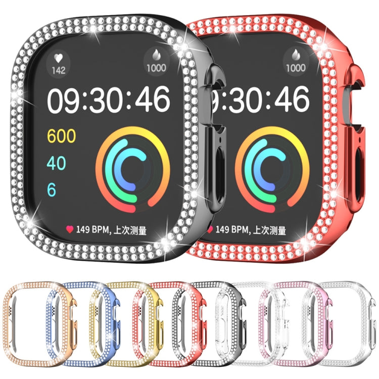 For Apple Watch Ultra 2 / Ultra 49mm Double Row Diamond Hollow PC Watch Case(Red)
