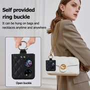 For Huawei P50 Pocket Rhombic Microfiber Folding Phone Case with Ring(Black)