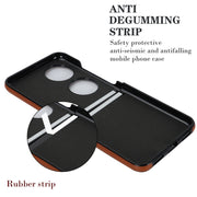 For Huawei P50 Pocket Rhombic Microfiber Folding Phone Case with Ring(Brown)