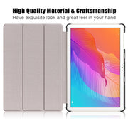 For Honor Pad 7 10.1inch/X8/X8 Lite Custer Painted Painted 3-folding Holder Tablet PC Leather Case(Apricot Blossom)