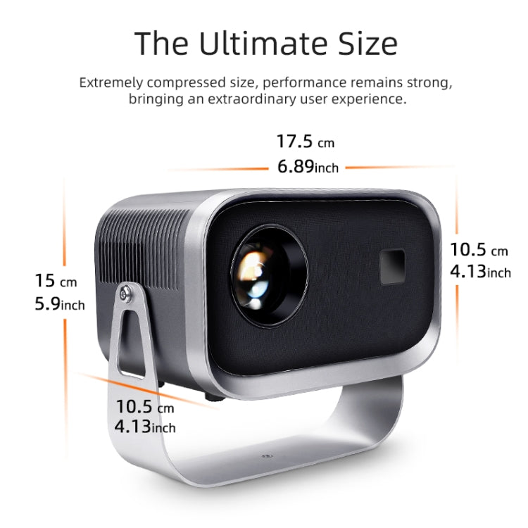 AUN A003 1280x720P 150 Lumens Same Screen Version Portable Home Theater LED HD Digital Projector, US Plug(Grey)