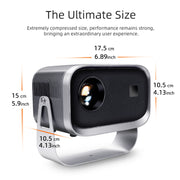 AUN A003 1280x720P 150 Lumens Same Screen Version Portable Home Theater LED HD Digital Projector, UK Plug(Grey)