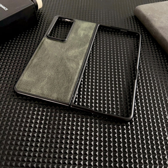For Honor Magic V2 Crazy Horse Texture PU + PC Phone Case(Orange)