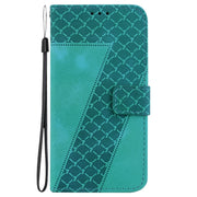 For Motorola Edge 2024 Seven-shaped Embossed Leather Phone Case(Green)