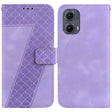 For Motorola Edge 2024 Seven-shaped Embossed Leather Phone Case(Purple) - Motorola Cases by PMC Jewellery | Online Shopping South Africa | PMC Jewellery | Buy Now Pay Later Mobicred