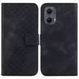 For Motorola Edge 2024 Seven-shaped Embossed Leather Phone Case(Black) - Motorola Cases by PMC Jewellery | Online Shopping South Africa | PMC Jewellery | Buy Now Pay Later Mobicred