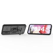 For Samsung Galaxy M34 5G India Sliding Camshield TPU + PC Shockproof Phone Case with Holder(Black)