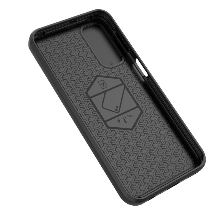 For Samsung Galaxy M34 5G India Sliding Camshield TPU + PC Shockproof Phone Case with Holder(Black)