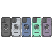 For iPhone 16 Pro Max Sliding Camshield TPU + PC Shockproof Phone Case with Holder(Black)