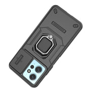 For Xiaomi Redmi Note 12 4G Global Sliding Camshield TPU + PC Shockproof Phone Case with Holder(Green)