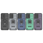 For Xiaomi Redmi Note 12 4G Global Sliding Camshield TPU + PC Shockproof Phone Case with Holder(Purple)