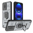For Xiaomi Redmi Note 12 5G Global Sliding Camshield TPU + PC Shockproof Phone Case with Holder(Grey) - Xiaomi Cases by PMC TechLife | Online Shopping South Africa | PMC TechLife | Buy Now Pay Later Mobicred