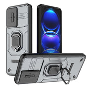For Xiaomi Redmi Note 12 5G Global Sliding Camshield TPU + PC Shockproof Phone Case with Holder(Grey)