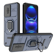 For Xiaomi Redmi Note 12 5G Global Sliding Camshield TPU + PC Shockproof Phone Case with Holder(Blue)