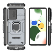 For Xiaomi Redmi Note 12 Pro 5G Global Sliding Camshield TPU + PC Shockproof Phone Case with Holder(Grey)