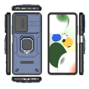 For Xiaomi Redmi Note 12 Pro 5G Global Sliding Camshield TPU + PC Shockproof Phone Case with Holder(Blue)