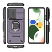 For Xiaomi Redmi Note 12 Pro 5G Global Sliding Camshield TPU + PC Shockproof Phone Case with Holder(Purple)