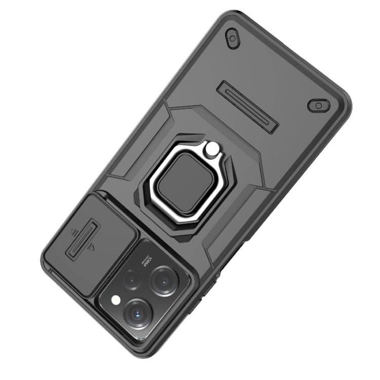 For Xiaomi Redmi Note 12 Pro 5G Global Sliding Camshield TPU + PC Shockproof Phone Case with Holder(Purple)