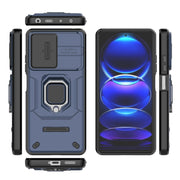 For Xiaomi Redmi Note 12 Pro+ 5G Global Sliding Camshield TPU + PC Shockproof Phone Case with Holder(Blue)
