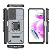 For Xiaomi Redmi Note 12S 4G Global Sliding Camshield TPU + PC Shockproof Phone Case with Holder(Grey)