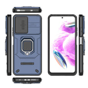 For Xiaomi Redmi Note 12S 4G Global Sliding Camshield TPU + PC Shockproof Phone Case with Holder(Blue)