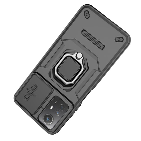 For Xiaomi Redmi Note 12S 4G Global Sliding Camshield TPU + PC Shockproof Phone Case with Holder(Green)