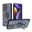 For Xiaomi Redmi Note 12 Turbo 5G Sliding Camshield TPU + PC Shockproof Phone Case with Holder(Blue) - Xiaomi Cases by PMC TechLife | Online Shopping South Africa | PMC TechLife | Buy Now Pay Later Mobicred