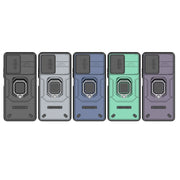 For Xiaomi Redmi Note 12 Turbo 5G Sliding Camshield TPU + PC Shockproof Phone Case with Holder(Green)