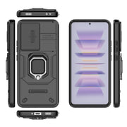 For Xiaomi Redmi K60 5G Sliding Camshield TPU + PC Shockproof Phone Case with Holder(Black)