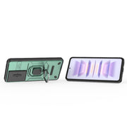 For Xiaomi Redmi K60 5G Sliding Camshield TPU + PC Shockproof Phone Case with Holder(Green)