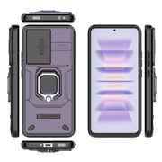 For Xiaomi Redmi K60 5G Sliding Camshield TPU + PC Shockproof Phone Case with Holder(Purple)