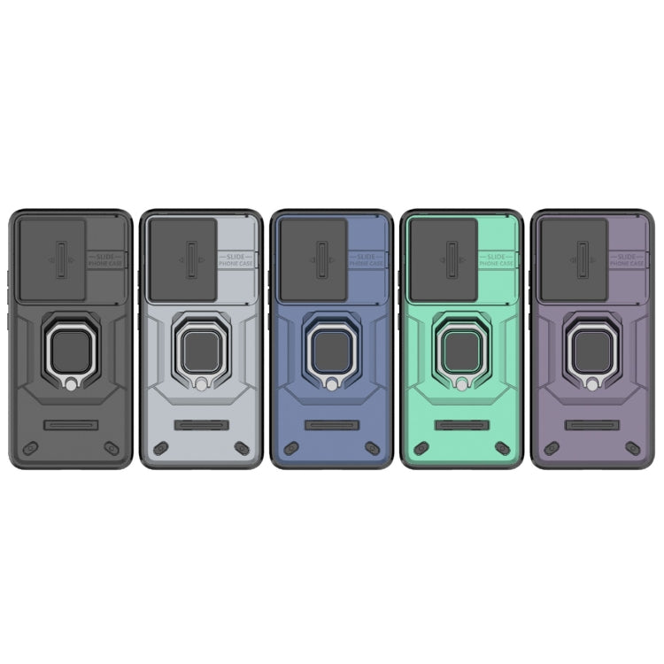 For Xiaomi Redmi K60 Ultra 5G Sliding Camshield TPU + PC Shockproof Phone Case with Holder(Green)