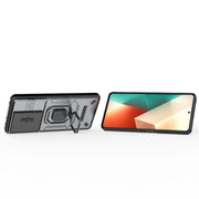 For Xiaomi Redmi Note 13 5G Sliding Camshield TPU + PC Shockproof Phone Case with Holder(Grey)