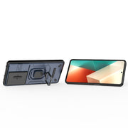For Xiaomi Redmi Note 13 5G Sliding Camshield TPU + PC Shockproof Phone Case with Holder(Blue)