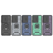 For Xiaomi Redmi Note 13 5G Sliding Camshield TPU + PC Shockproof Phone Case with Holder(Blue)